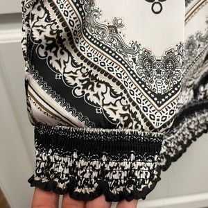 WHBM scarf print blouse